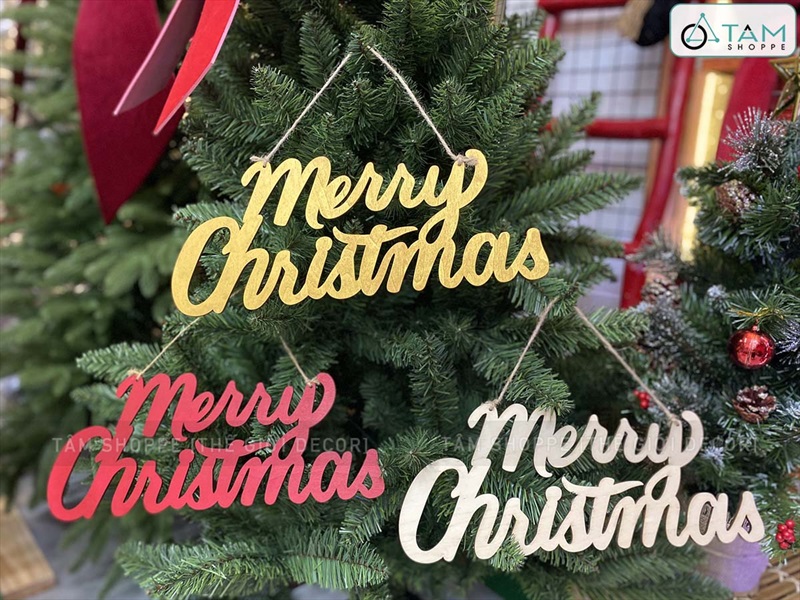 Chữ Merry Christmas 35x14cm [Bằng gỗ - Nhiều màu] CHU-GO-18